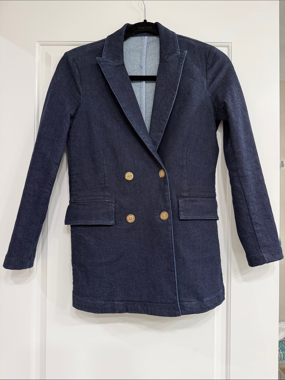 Classic Double-Breasted Navy Blazer Jacket